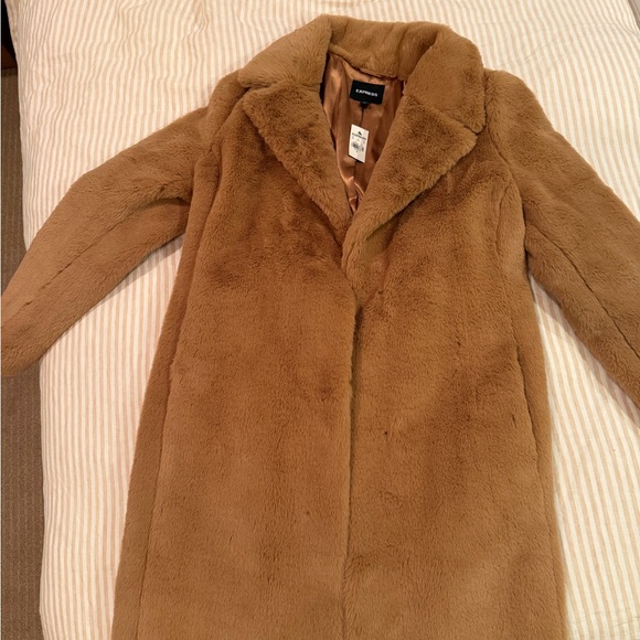 Express Cozy Tan Teddy Jacket - Picture 2 of 5